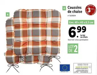 Lidl Coussins de chaise offre