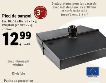 Lidl Pied de parasol offre