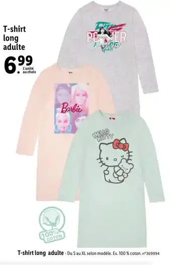 Lidl T-shirt long adulte offre