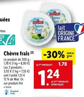 Lidl Chèvre frais offre