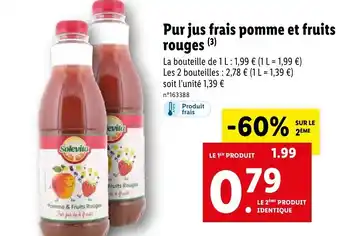 Lidl Pur jus frais pomme et fruits rouges offre