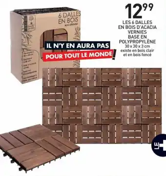 Stokomani Les 6 dalles en bois d'acacia vernies offre