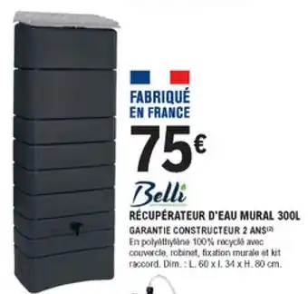 E.Leclerc Brico Récupérateur d'eau mural 300L offre