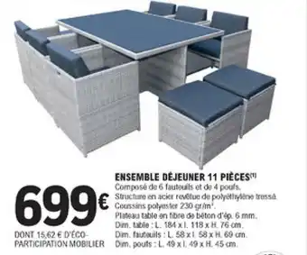 E.Leclerc Brico Ensemble déjeuner 11 pièces offre