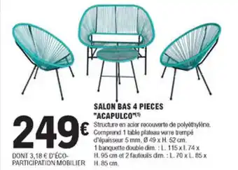 E.Leclerc Brico Salon bas 4 pieces "acapulco" offre