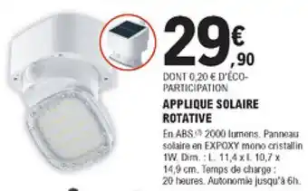 E.Leclerc Brico Applique solaire rotative offre