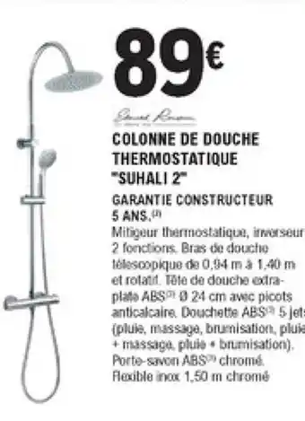 E.Leclerc Brico Colonne de douche thermostatique Suhali 2 offre