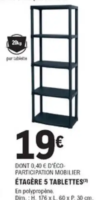E.Leclerc Brico Étagère 5 tablettes offre
