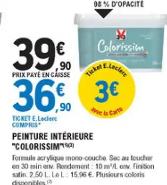 E.Leclerc Brico Peinture intérieure Colorissim offre