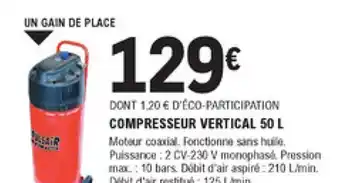 Compresseur vertical 50L