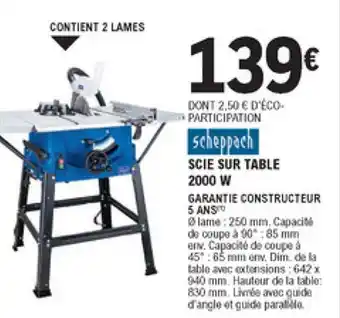E.Leclerc Brico Scie sur table 2000w offre