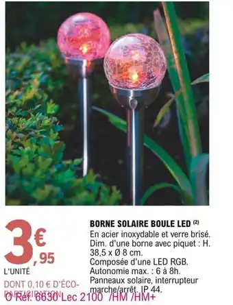 E.Leclerc Borne solaire boule LED offre