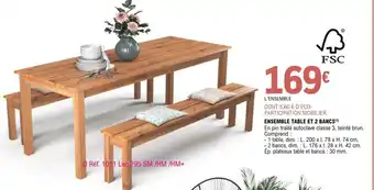 E.Leclerc Ensemble table et 2 bancs offre