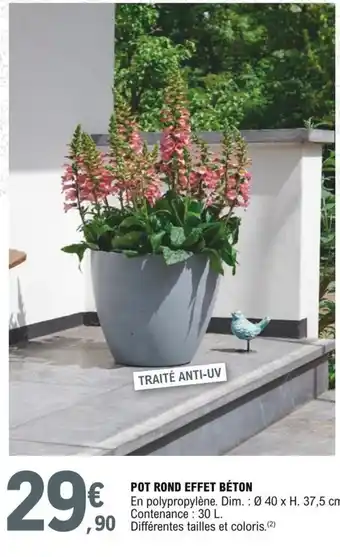 E.Leclerc Pot rond effet béton offre
