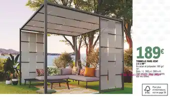 E.Leclerc Tonnelle pare-vent 3x3m offre