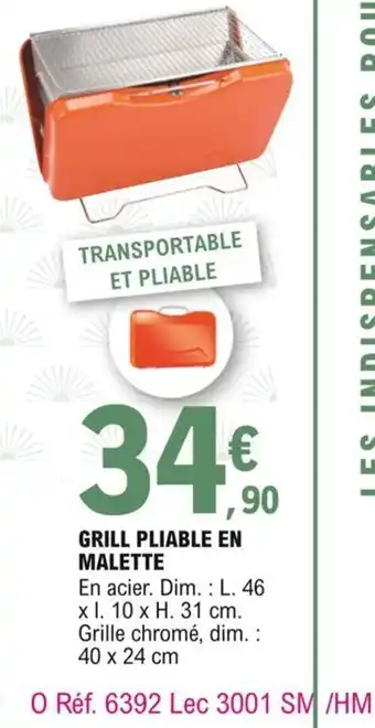 E.Leclerc Grill pliable en malette offre