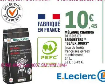 E.Leclerc Mélange charbon de bois et briquettes "beaux jours" offre