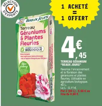 E.Leclerc Terreau geranium "beaux jours" offre