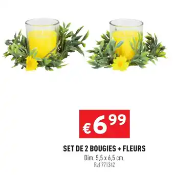 Trafic Set De 2 Bougies Fleurs offre