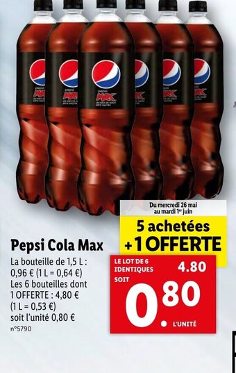 Lidl Pepsi Cola Max offre