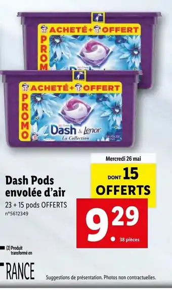 Lidl Dash Pods Envolèe D'Air offre