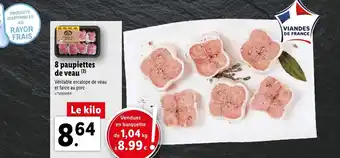 Lidl 8 Paupiettes De Veau offre
