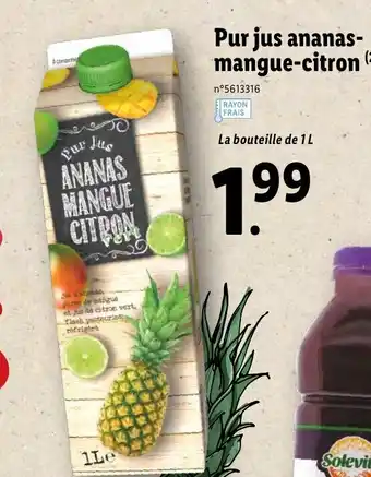 Lidl Pur Jus Ananas-Mangue-Citron offre