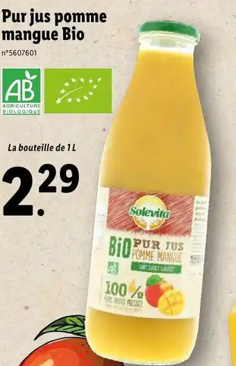 Lidl Pur Jus Pomme Mangue Bio offre