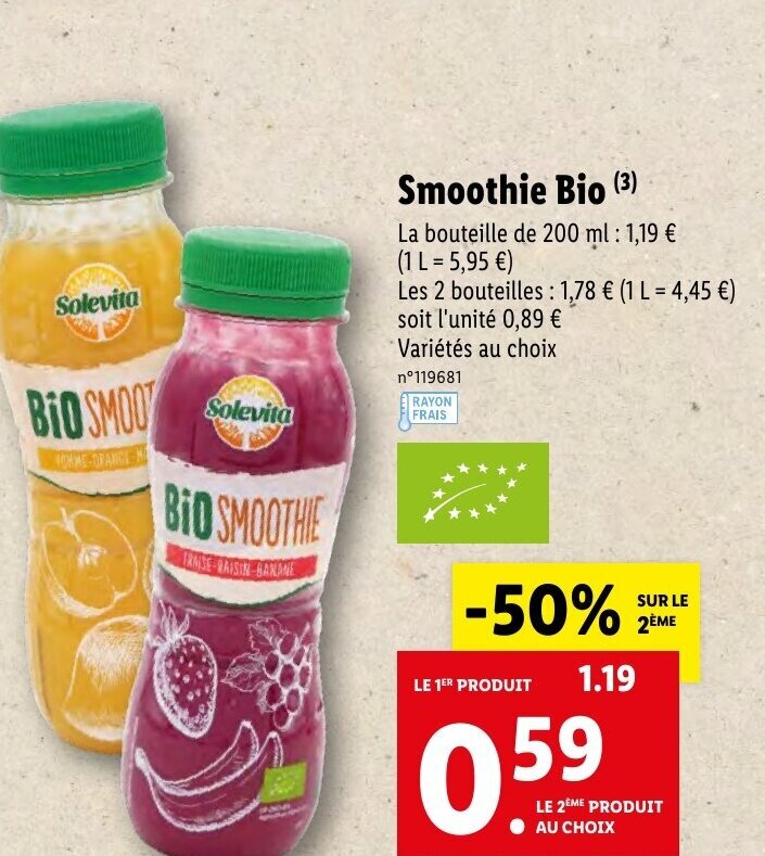 Promo Smoothie Bio chez Lidl
