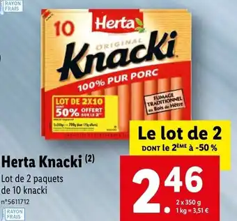 Lidl Herta Knacki offre
