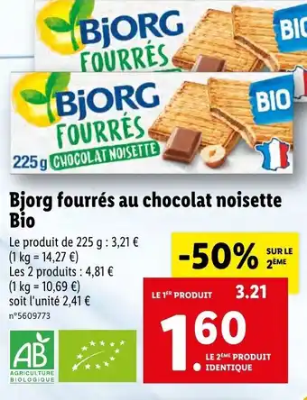 Bjorg Fourrés Au Chocolat Noisette Bio