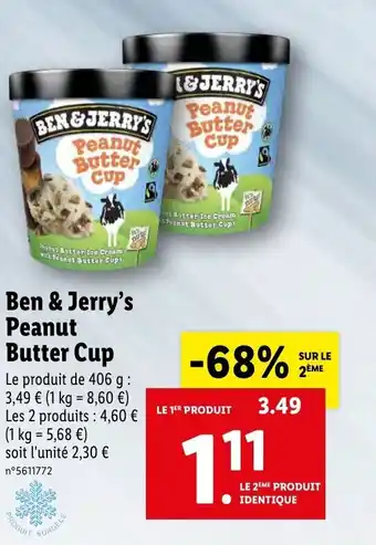 Lidl Ben & Jerry's Peanut Butter Cup offre