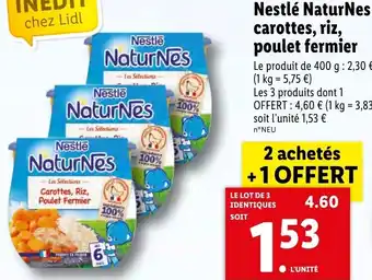 Lidl Nestlé Naturnes Carottes,Riz offre