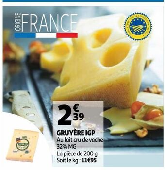 Auchan Supermarché Gruyère igp offre