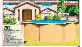 Auchan Piscine Ronde Hors Sol En Acier Aspect Bois Canyon 3,90 M offre