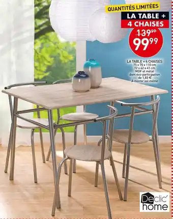 Stokomani La table + 4 chaises offre