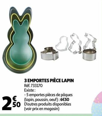 Auchan 3 emportes pièce lapin offre