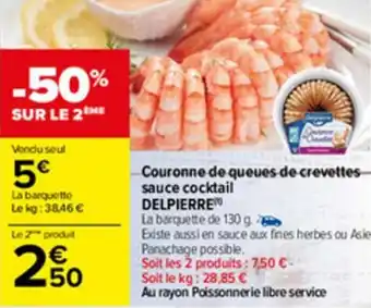 Carrefour Couronne de queues de crevettes-sauce cocktail DELPIERRE offre