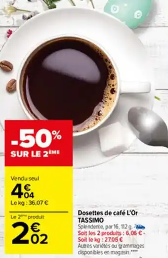 Carrefour Dosettes de café offre