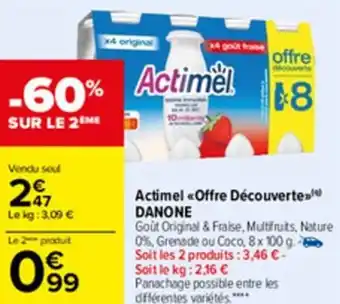 Carrefour Actimel offre découverte DANONE offre