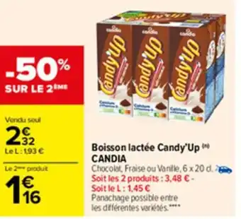 Carrefour Boisson lactée candy'up CANDIA offre