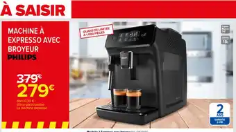 Carrefour Machine à expresso avec broyeur offre