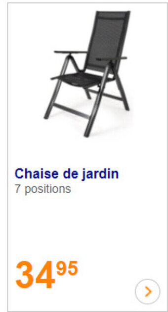 Action Chaise de jardin offre