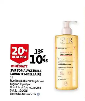 Auchan Svr Topialyse Huile Lavante Micellaire offre