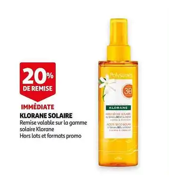 Auchan Klorane Solaire offre