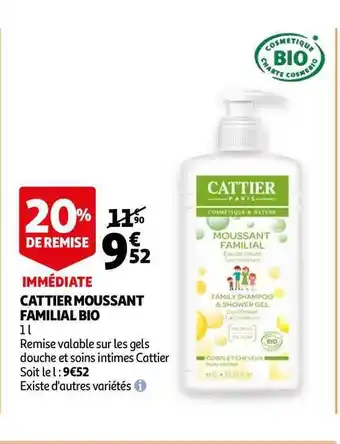 Auchan Direct Cattier Moussant Familial Bio offre