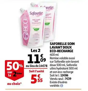 Saforelle Soin Lavant Doux éco-recharge