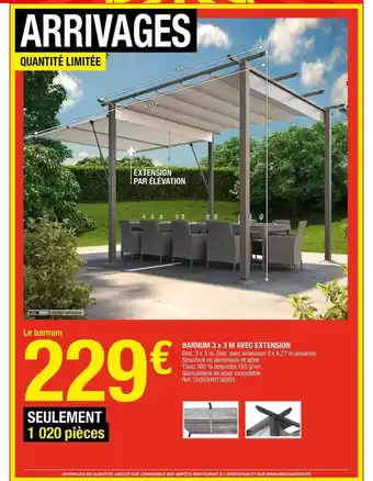 Brico Dépôt Barnum 3 X 3 M Avec Extension offre
