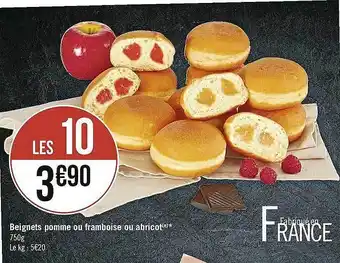 Casino Supermarchés Beignets Pomme Ou Framboise Ou Abricot offre