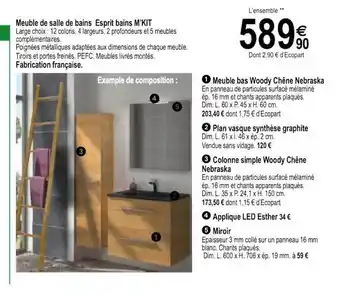 Tridôme Meuble De Salle De Bains Esprit Bains M'kit, offre